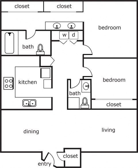 Twin Oaks Apartments 2 bed 2 bath